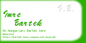 imre bartek business card